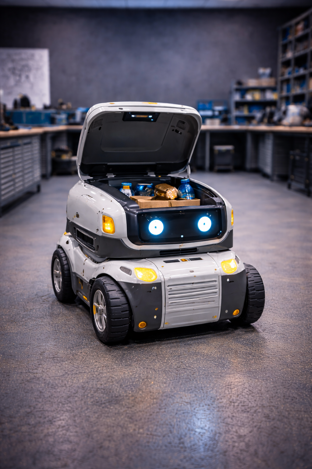 Friendly Delivery Robot In Robotics Lab